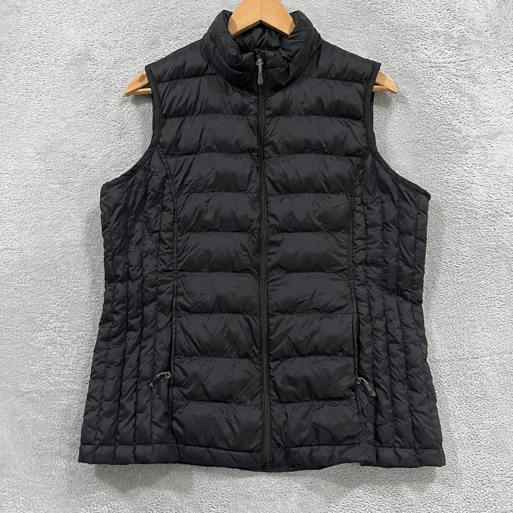 32 Degrees Heat Puffer Vest Mens M Black Insulated Quilted Mock Neck Full Zip